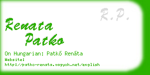 renata patko business card